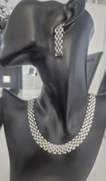 Set collana e orecchini argento stile maglia
