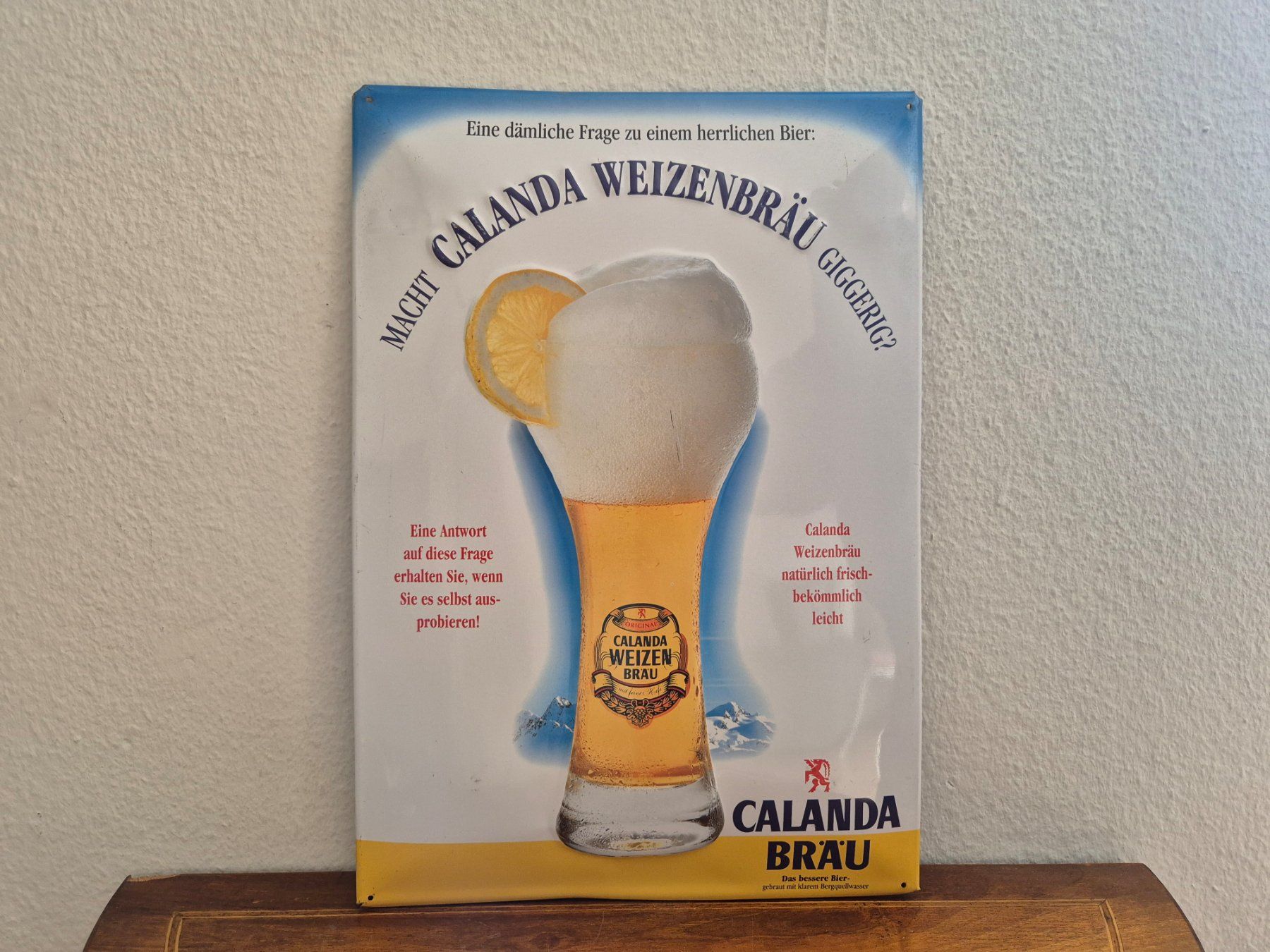 Calanda Schilder: Blechschild Calanda Weizen Bräu Bier Logo Retro Schild Blech – Gebraucht aus Neuhausen von rraayy