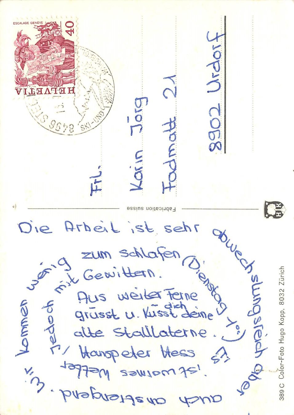 Cartoline postali: Steg im Tösstal – Usato da Ottikon b.Kemptth. venduto da Neptun1974 1