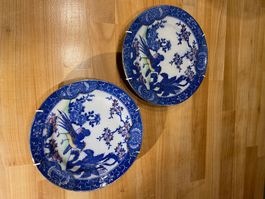 2 Teller mit Vögel aus China / evtl Porzellan