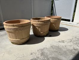 3 grosse Blumentöpfe - Keramik