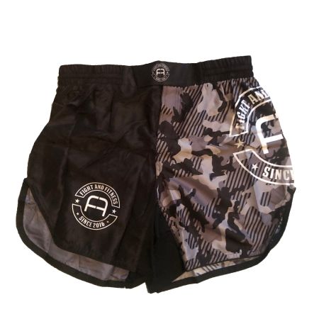 F&F SCHWARZ CAMOUFLAGE MMA SHORTS