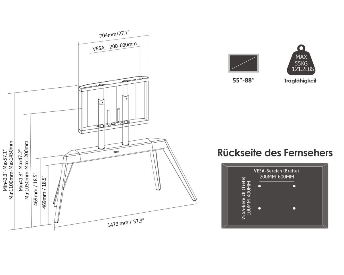 Supporti a parete: Fitueyes Picasso FT88 TV-Ständer – Nuovo e nell'imballaggio originale da Hittnau venduto da Kevlaar 1