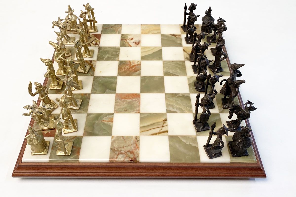 Giochi: Altes Afrikanisches Schach Spiel Bronze Messing – Usato da Ballwil venduto da ClassicGallery 3