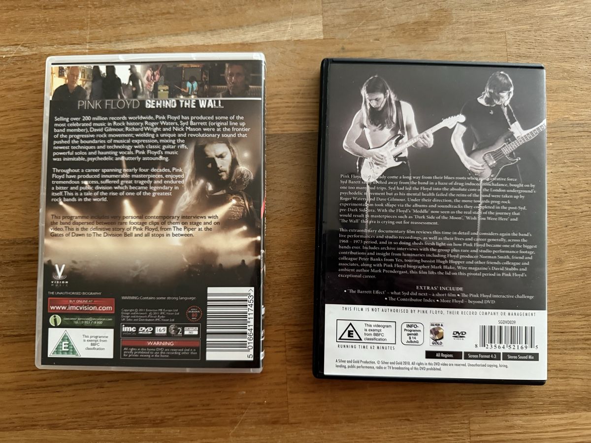 Tutti i DVDs: Pink Floyd DVD Set: Behind the Wall & Between Syd! – Usato da Goldach venduto da Messerguru 1