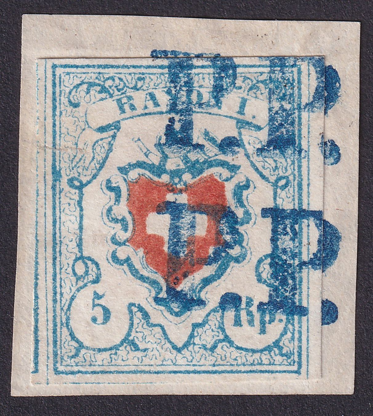 Tutti i francobolli: 17II, Rayon I hellblau T.32 A2-O, blaues P.P. SOLOTHURN SO – Usato da Ebikon venduto da SilvioFreund