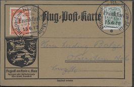 1912 DR Flugpostkarte o FRANKFURT Mi. II hochwertig ab 1.-