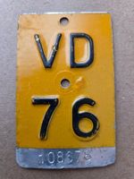Velonummer VD 76 Mofanummer gelb plaque Mofa