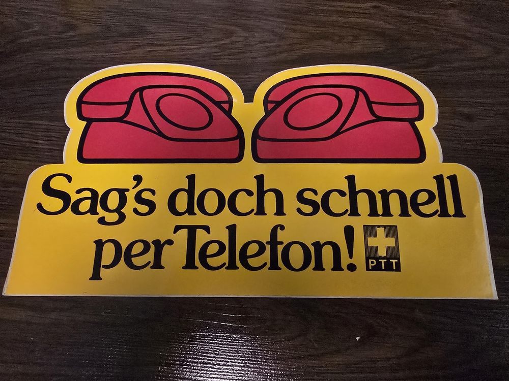 Large Vintage Swiss PTT Sticker, 70s Retro Decor (Neu (gemäss ...