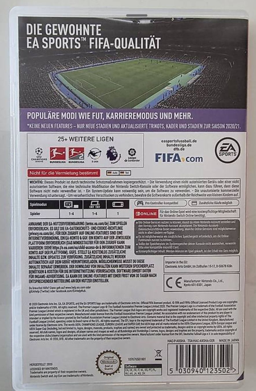 Giochi: Fifa 21 - Nintendo Switch – Usato da Zürich venduto da jabo22 1