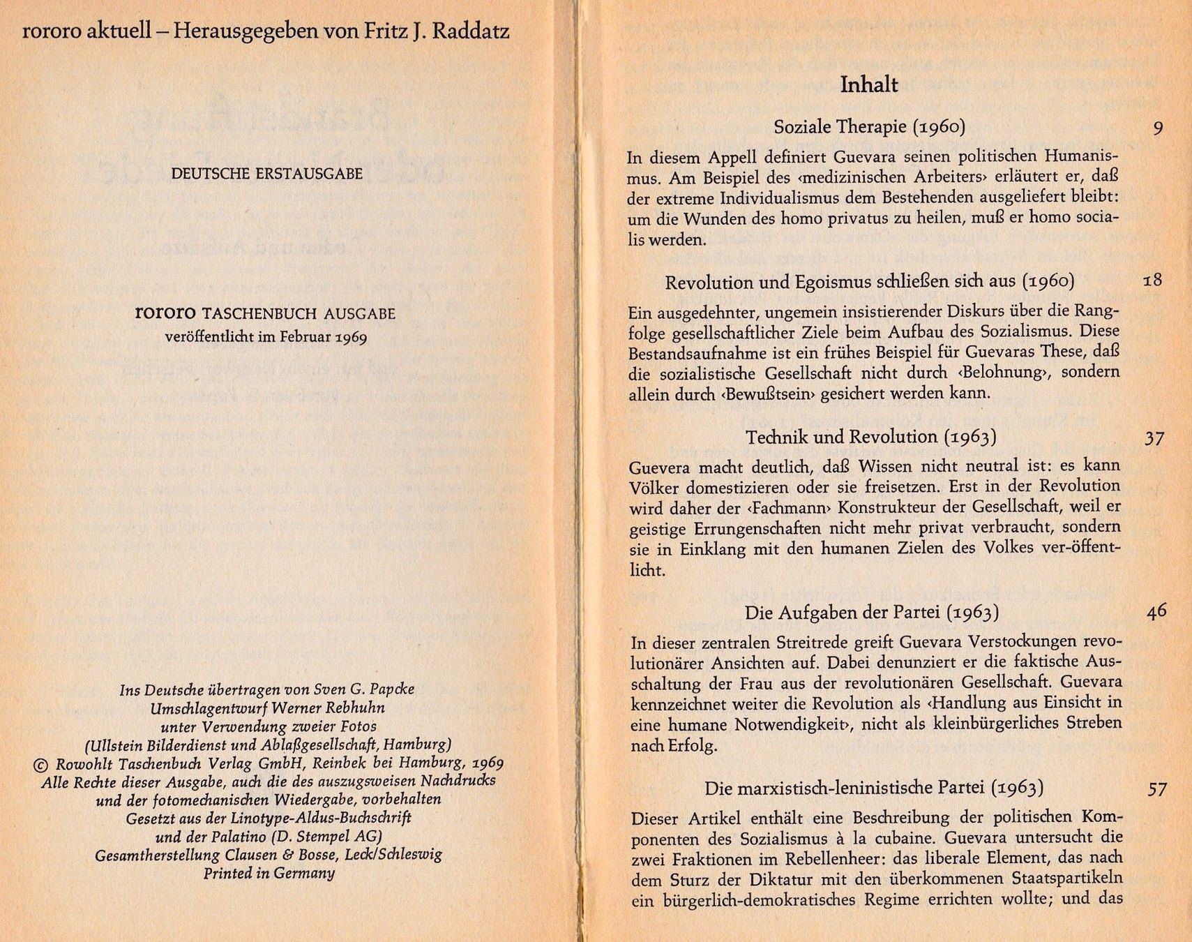 Libri: Ernesto Che Guevara   Brandstiftung oder neuer Friede? – Usato da Luzern venduto da Pinot88 2