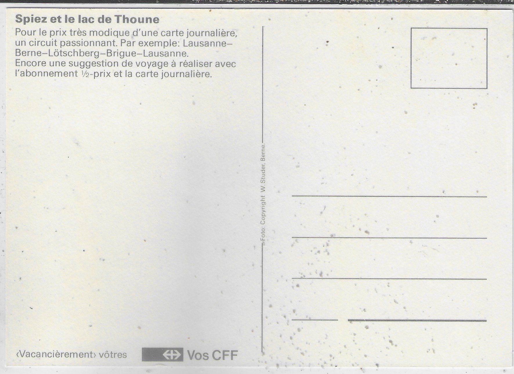 Cartoline postali: SBB-CFF - Spiez et lac de Thoune – Usato da Ettingen venduto da Kartenplanet 1