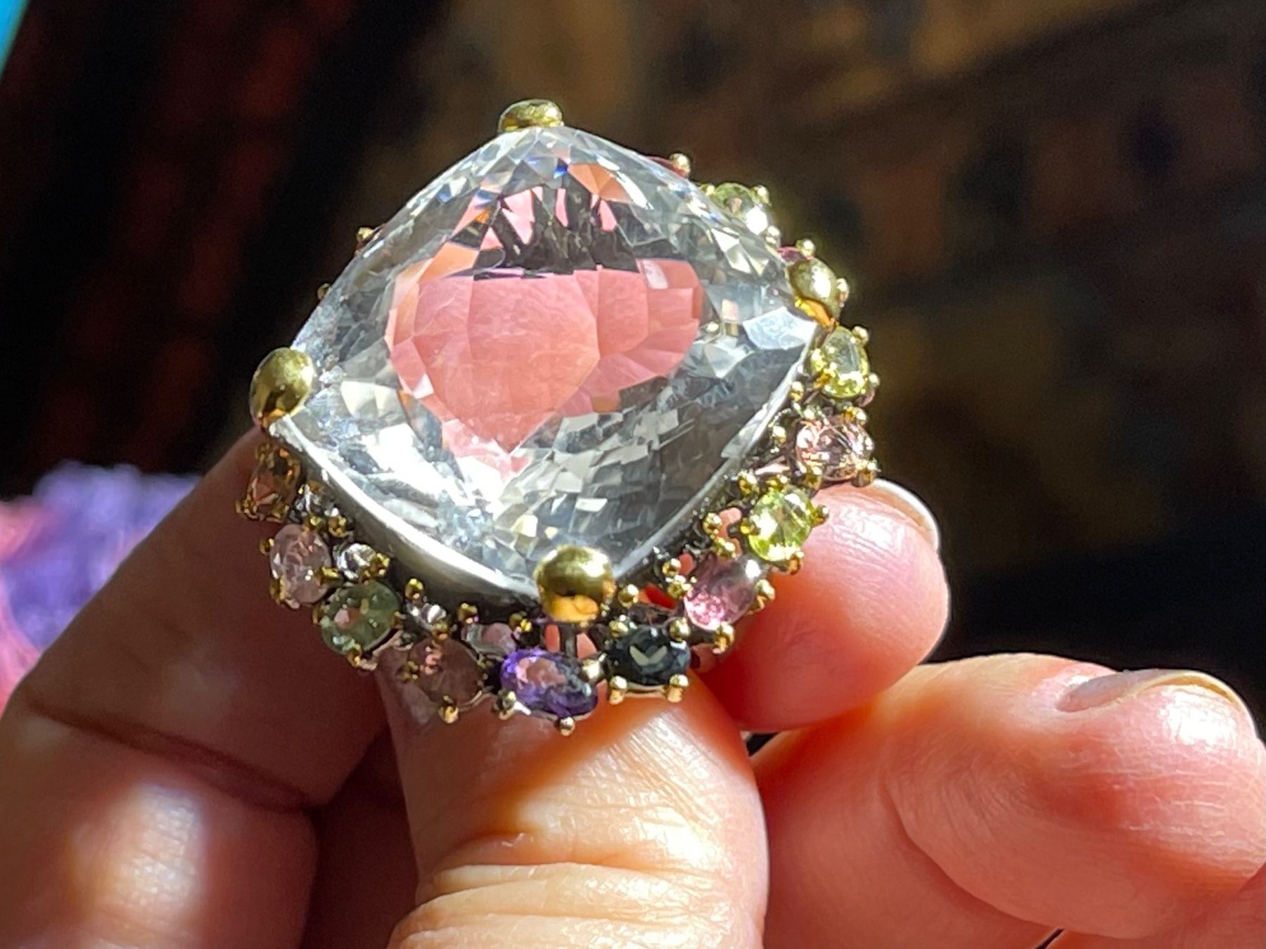 Llan Valls Joies Ringe: Rock Crystal Cocktail Ring Citrine Tourmalines – Neu (gemäss Beschreibung) aus Birsfelden von G.D.d.T. 4