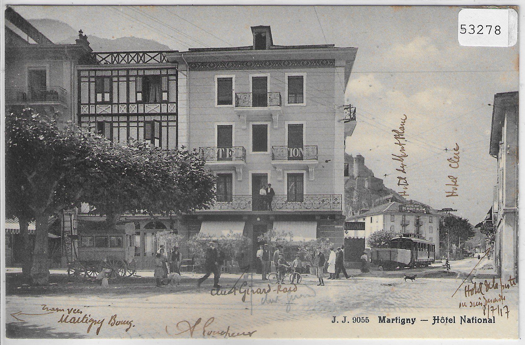 Cartes postales: Martigny - Hotel National - Bahn - animee – D'occasion à Ettingen par Kartenplanet