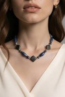 Lapislazuli, Lava Stein Kette NEU