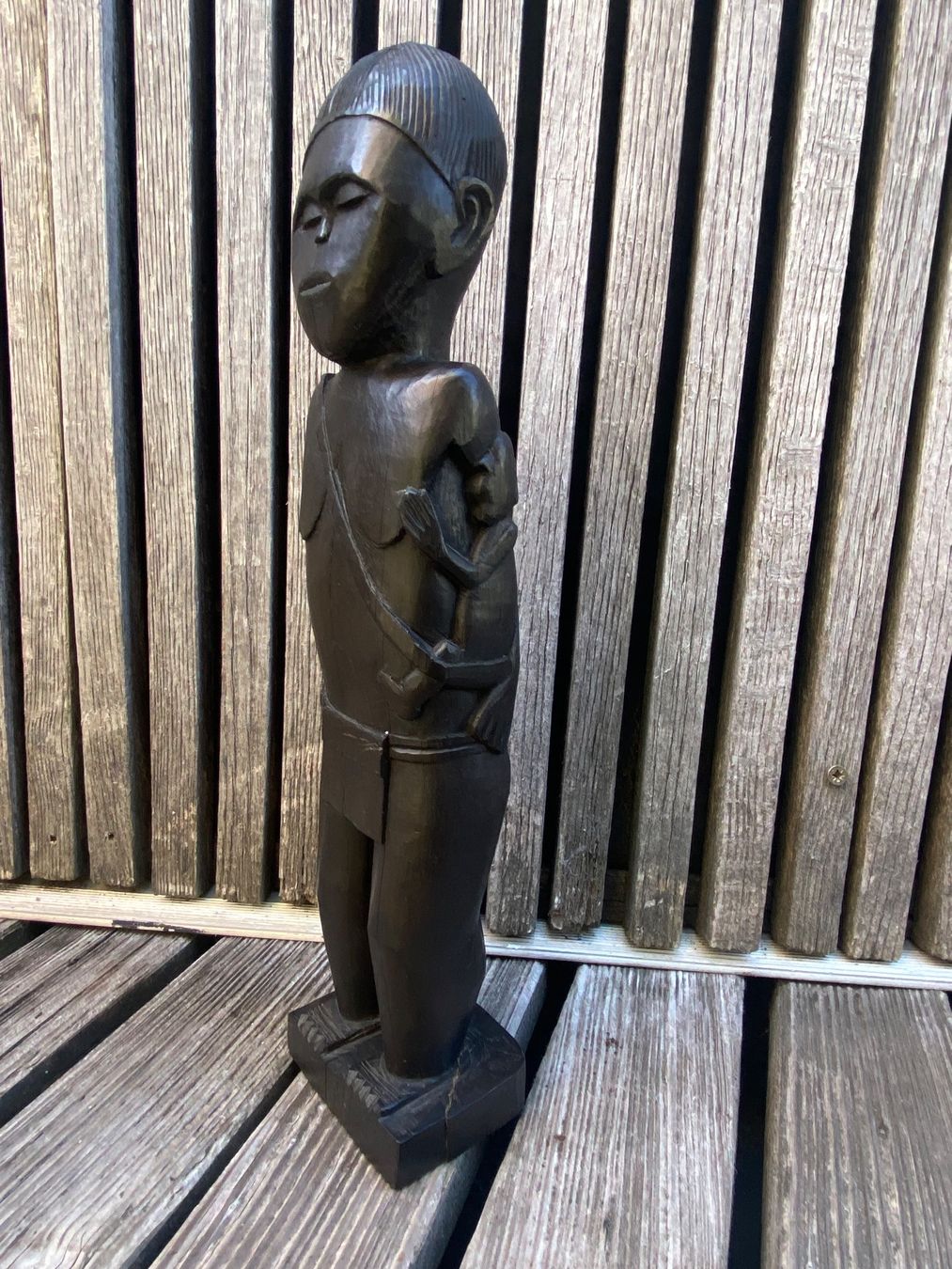 Sculture & Statue: Holzfigur Afrikanisch Mutter mit Kind schweres Holz 30cm – Usato da solothurn venduto da soko75 1