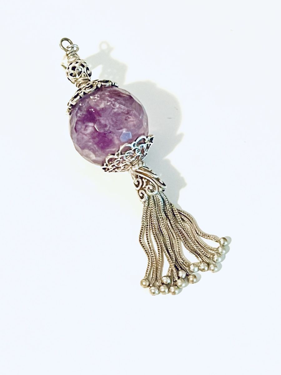 Ciondoli: Amethyst Sterling Silver Filigree Pendant – Usato da Rüschlikon venduto da topswissvintage 6