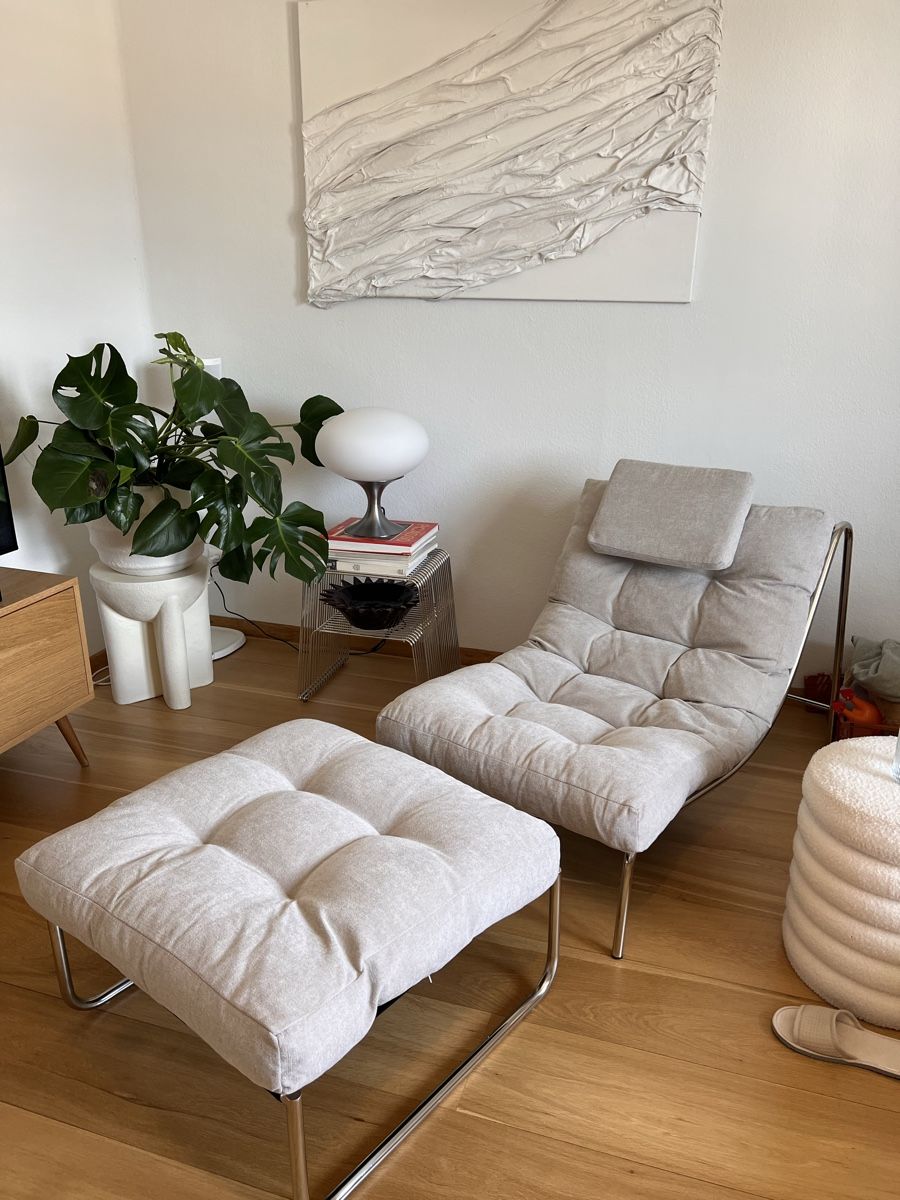 Sessel: NEU -Jotex Bourleson Sessel und Hocker Set Hellbeige – Neu (gemäss Beschreibung) aus Zürich von daira_97 2
