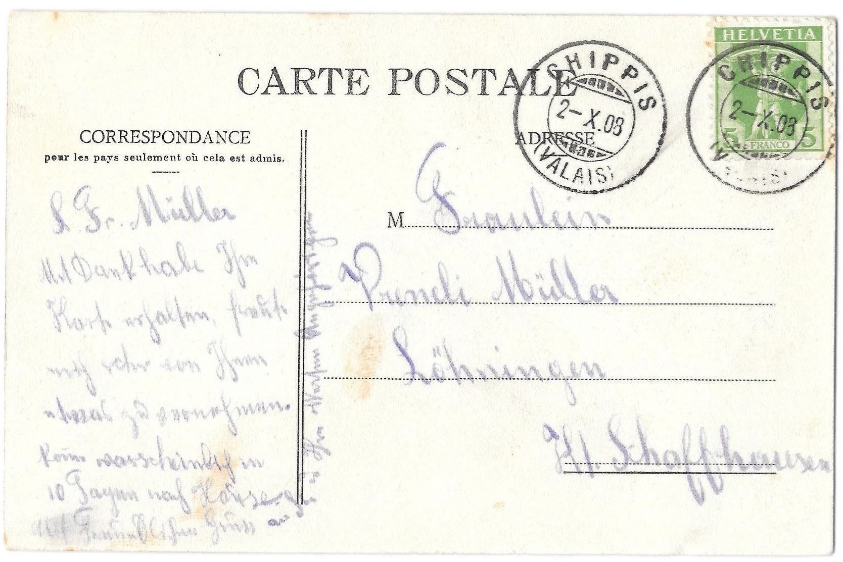 Cartoline postali: Paysannes à Champéry mit Ziegen – Usato da Olten venduto da clotaldi 1