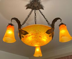 Deckenlampe Daum Nancy um1910 Top Zustand , gereinigt