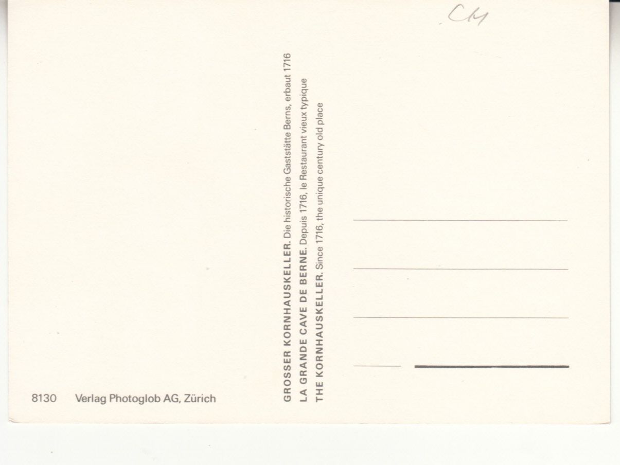 Cartoline postali: Bern Kornhauskeller ca. 1970 – Usato da Bürglen TG venduto da StampGraf 1