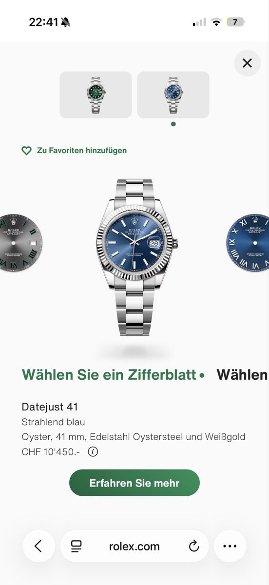 Rolex Orologi: Rolex Datejust 41 Blau Oyster Full Set – Usato da Volketswil venduto da alpine_ch 4