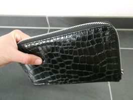 Portmonnaie Leder schwarz