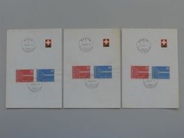 1957, 332+333 (Europa) Ersttag PTT-Bögli (3 Sprachen) 550.-+