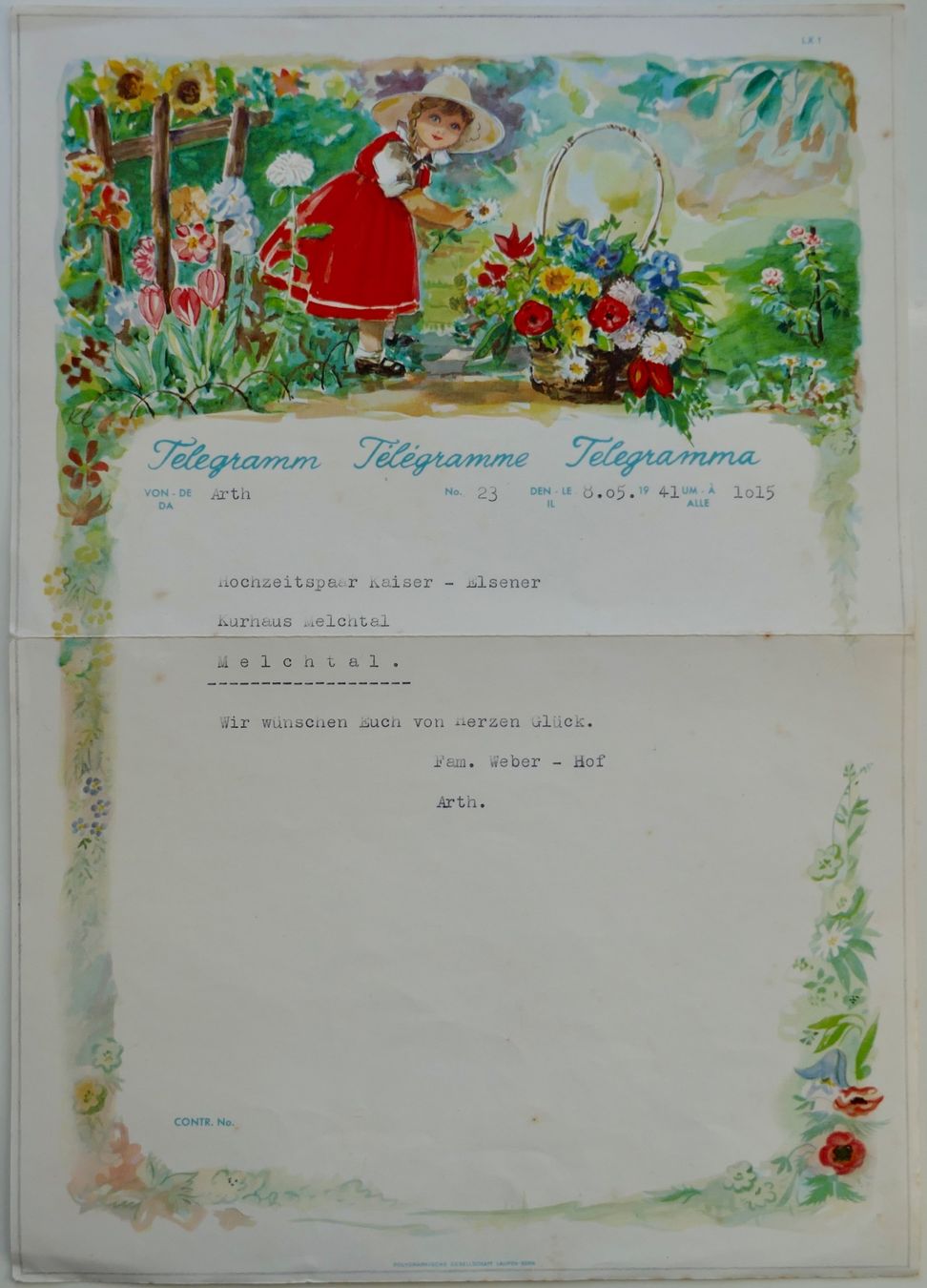 Documenti: Telegramm von 1941 Kurhaus Melchtal – Usato da Möhlin venduto da PHILABARTIS