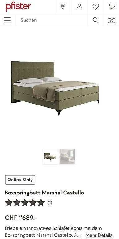 Pfister Betten: Boxspringbett Marshal Castello, Pfister7 – Neu (gemäss Beschreibung) aus Eich von rah_8589