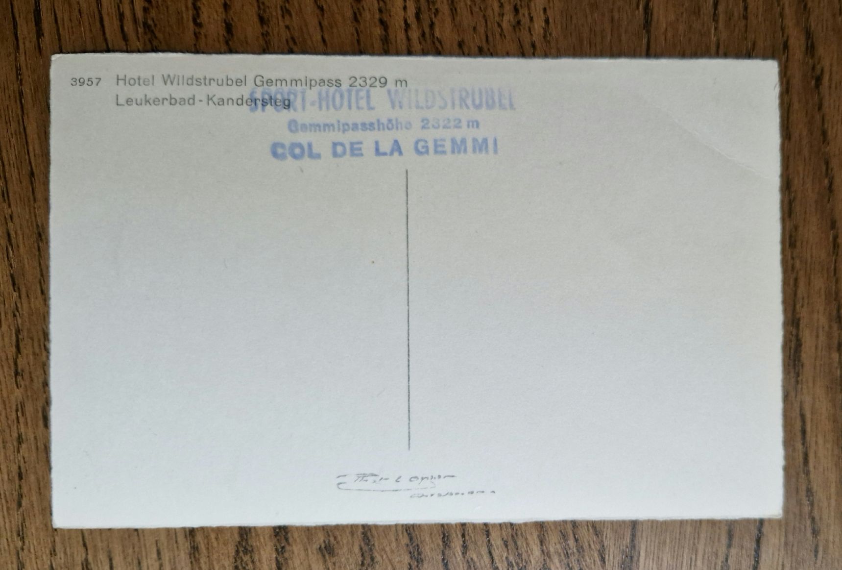 Cartoline postali: Gemmipass, Hotel Wildstrubel, Hotelstempel – Usato da Ebikon venduto da Donar50 1