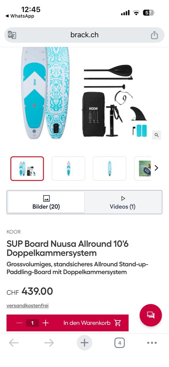 Tavole da surf e di nuoto: SUP Board Nuusa Allround 10'6 Doppelkammersystem – Nuovo (secondo la descrizione) da Kriens venduto da tom_hjc5 1