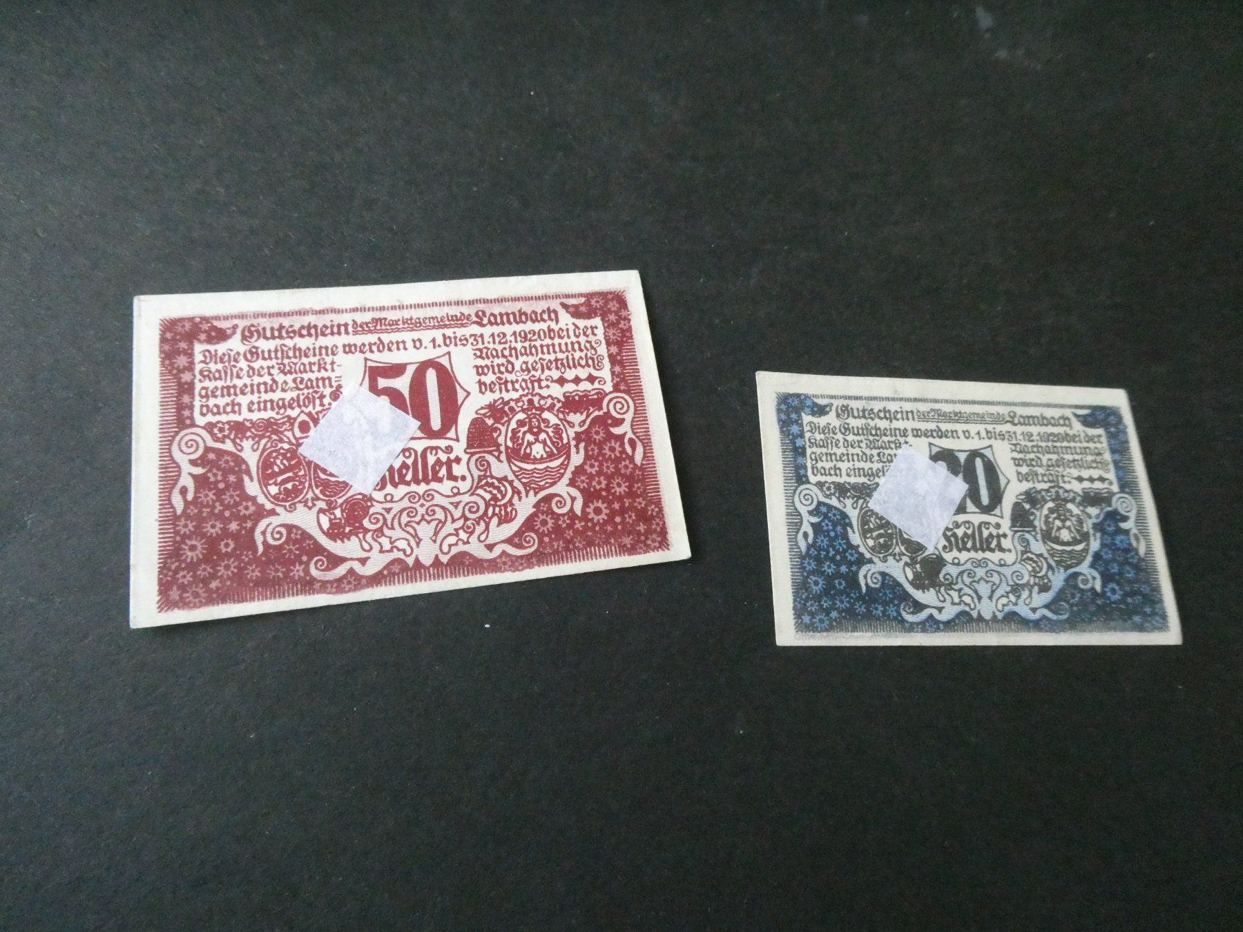 Banknoten: Oesterreich, Lambach - Notgeldscheine – Gebraucht aus Hinterforst von Rohusri 1