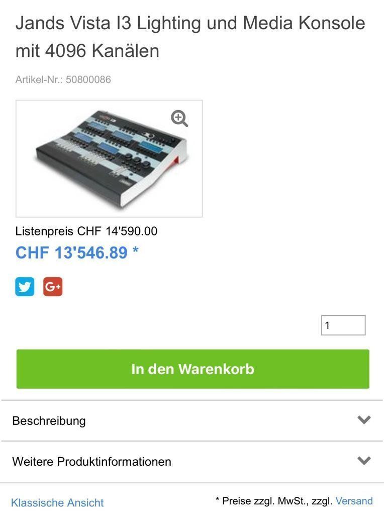 Console di mixaggio: Jands Vista I3 Lighting – Usato da Zürich venduto da Ximena01 3