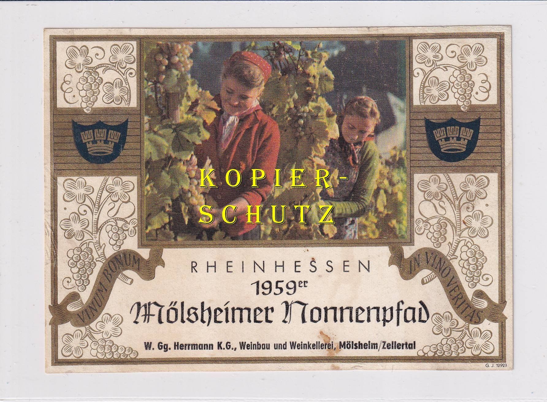 Papiere: Etikette - Mölsheimer Nonnenpfad 1959 /bd – Gebraucht aus Hombrechtikon von Rudolf07