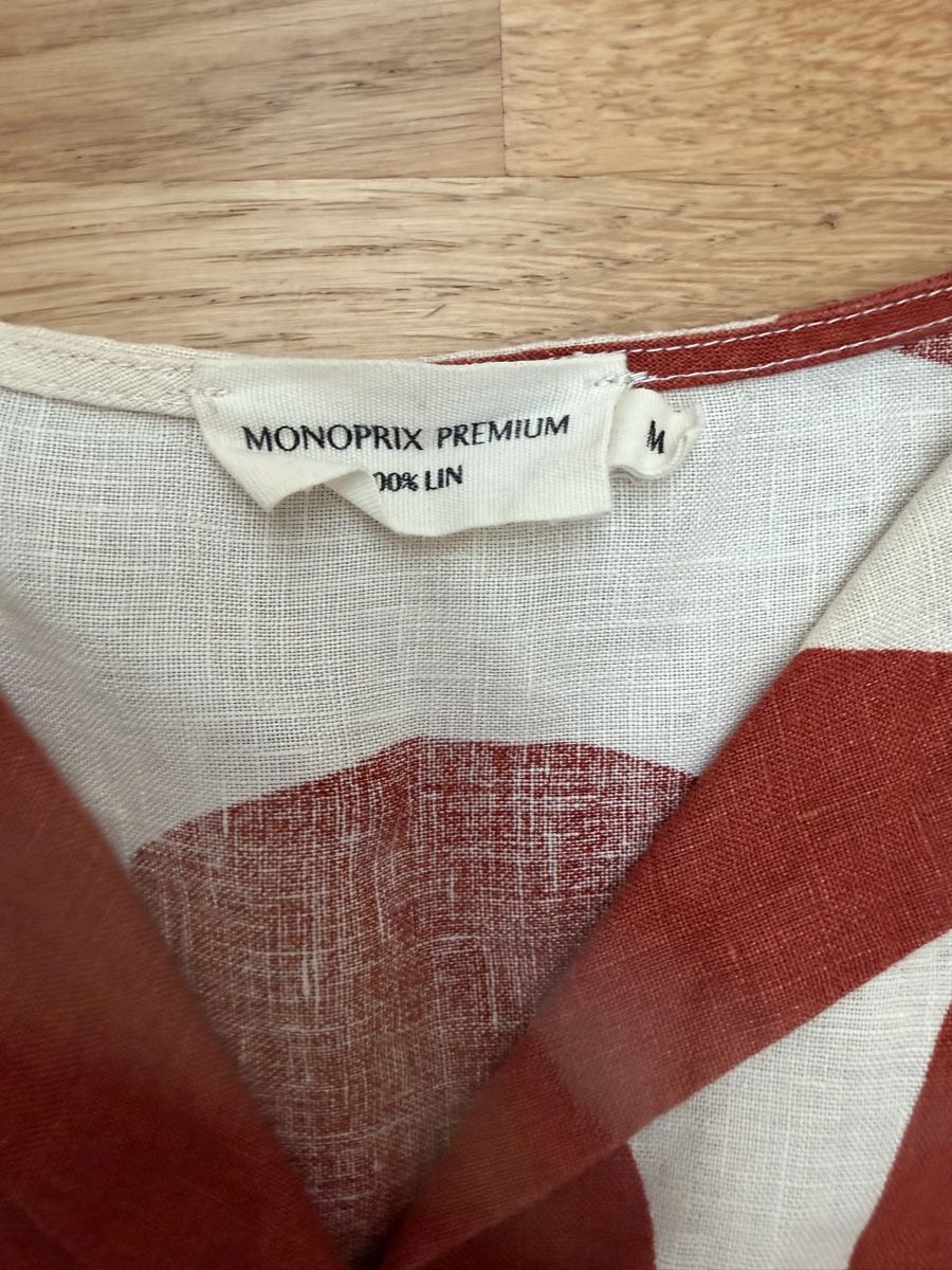 Kleider: Leinenkleid gemustert Rostrot Grösse M – Gebraucht aus Münchenstein von Ladypink7 4