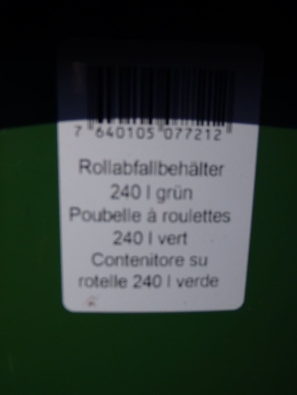 Banconi: Faserplast Grün Abfallcontainer/Mülltonne mit Rädern! – Usato da Schöfflisdorf venduto da pullux 4