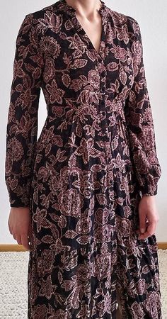 Robe longue imprimée prune , TAILLE 36 Suisse