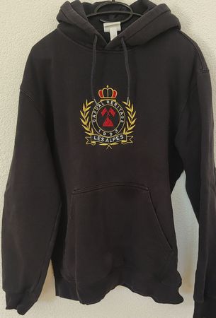 Kapuzenpullover schwarz Les Alpes Stickerei gebraucht