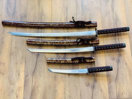4 tlg. Katana TANTO Schwert BUNDLE Bordeauxrot NEU
