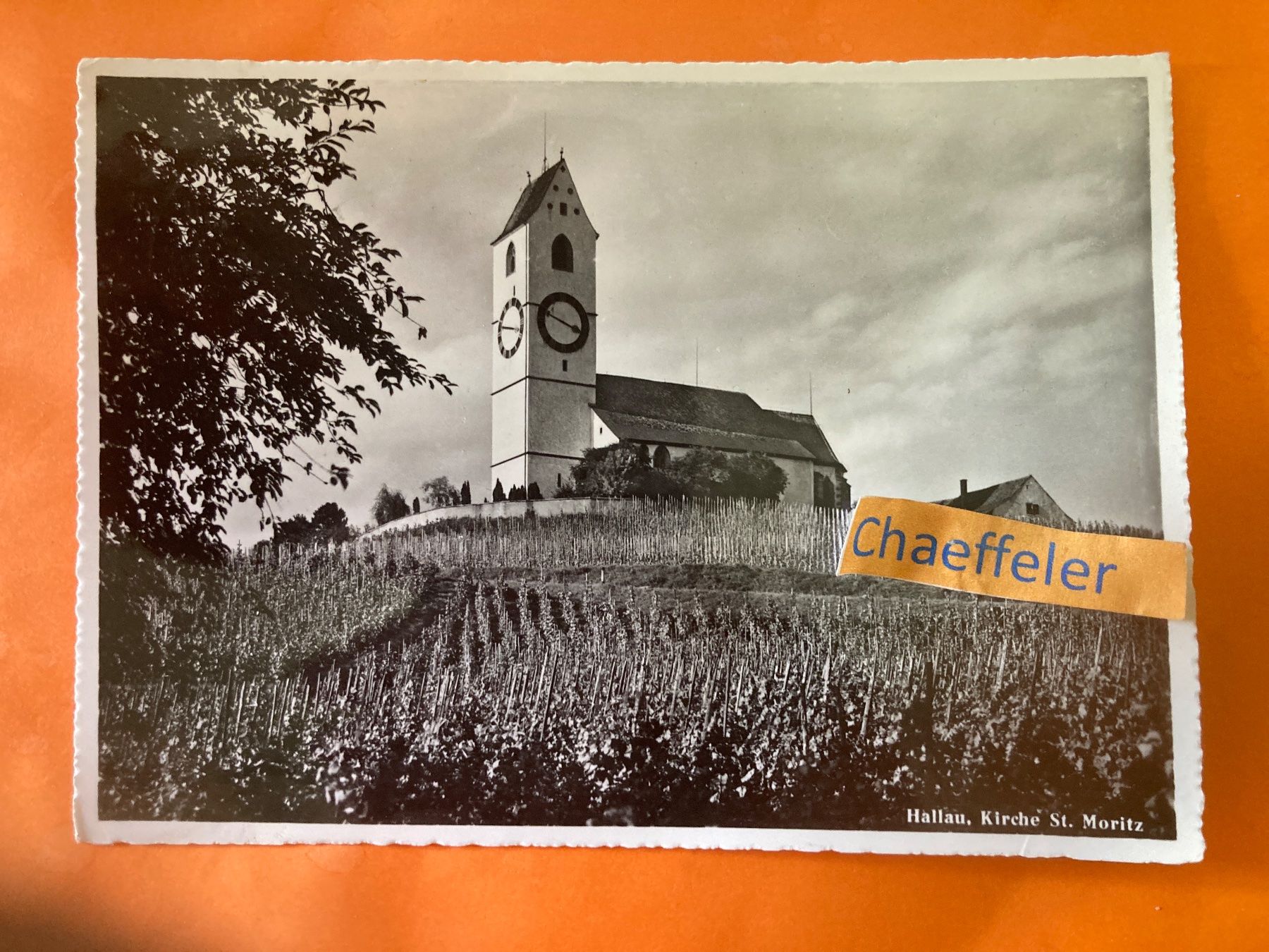 Cartoline postali: 1964 Hallau, Kirche St. Moritz – Usato da Zürich venduto da Chaeffeler