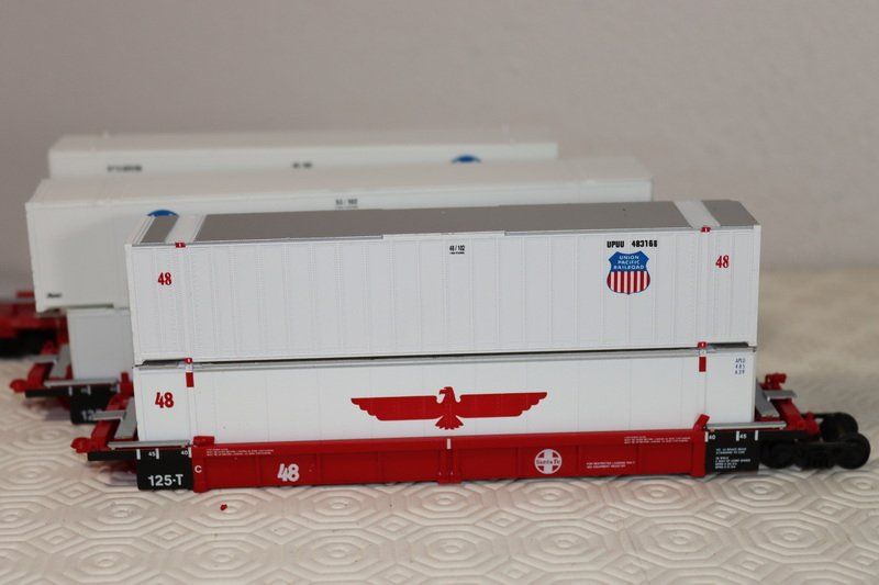 Modellini di ferrovie: 5 US Containerwagen ( 592 ) – Usato da Kerzers venduto da Winu64 3