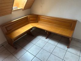 Eckbank aus Holz hellbraun gebraucht in gutem Zustand