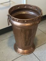 Vintage Kupfer Eimer/Übertopf mit Griffen, „Schirmständer“