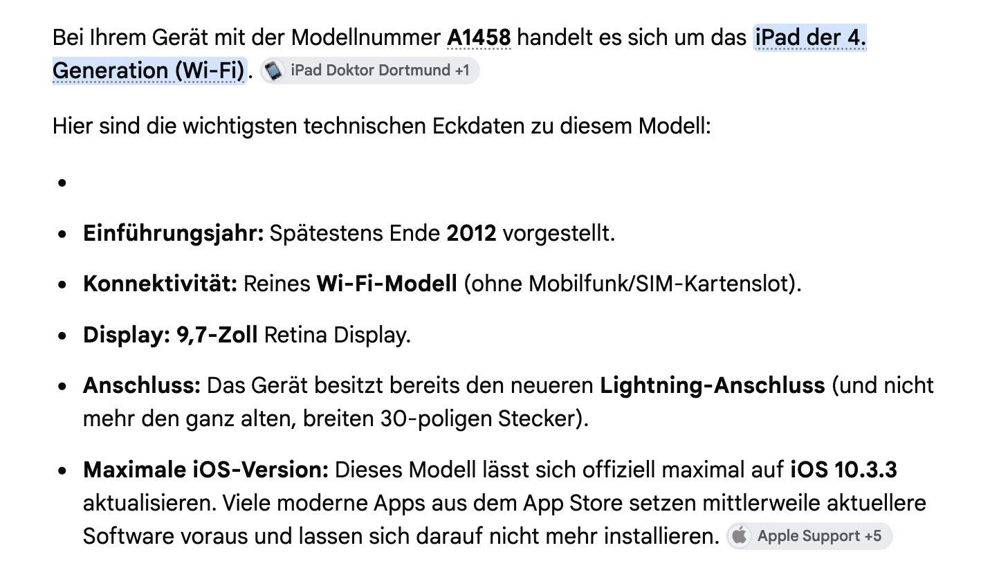 Apple Tablet PC: IPad (Details s. Bilder) – Gebraucht aus Winterthur von tbuyer 2