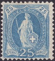 1900, Stehende Helvetia, 73E ungebraucht mit Gummi, K: 25.-+