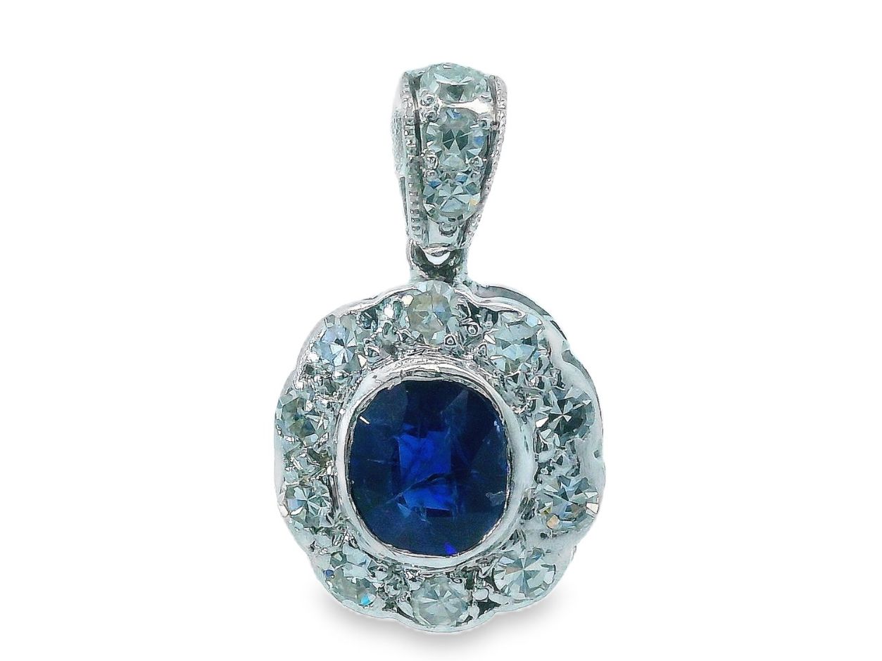 Anhänger: Platin Anhänger mit Saphir & Diamanten – Gebraucht aus Embrach von marufa 2