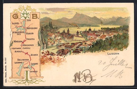 Cartes postales: Litho Luzern, Totalansicht aus der Ferne – D'occasion à Berlin par bartko-reher