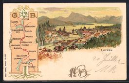 Litho Luzern, Totalansicht aus der Ferne
