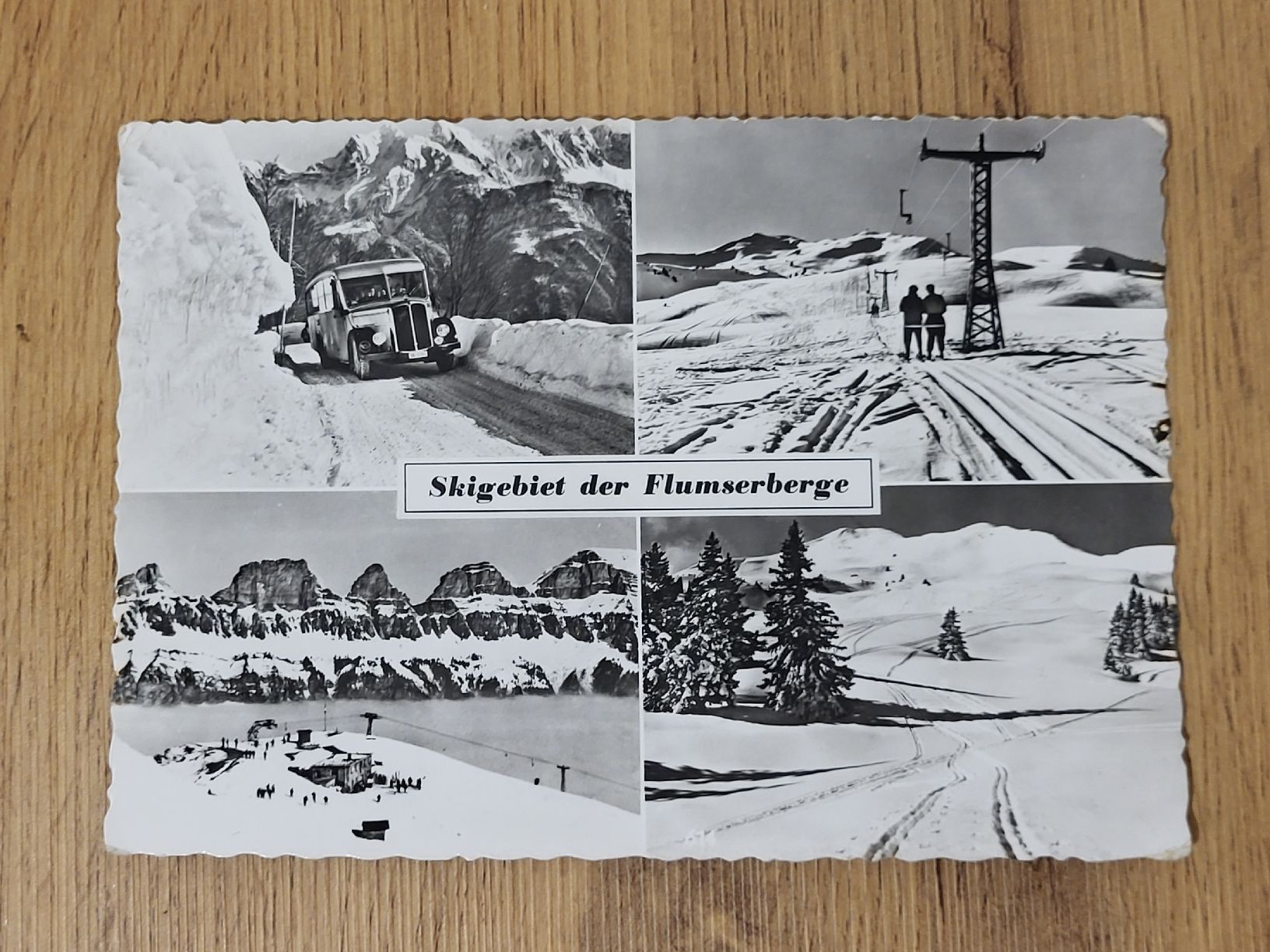 Cartoline postali: Alte Ansichtskarte Skigebiet Flumserberge – Usato da Allschwil venduto da Uhrenbinz